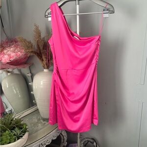 Glam Fuchsia One-Shoulder Dress